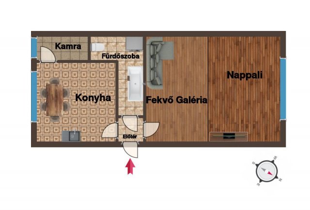 Eladó téglalakás, Budapesten, X. kerületben 33 M Ft, 1 szobás