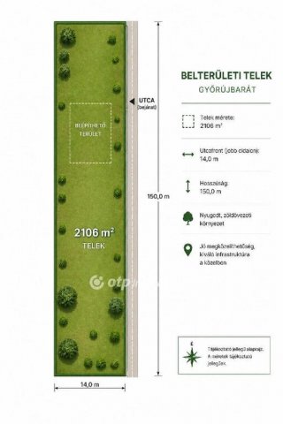 Eladó telek, Győrújbaráton 22.9 M Ft / költözzbe.hu