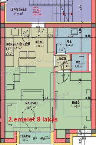 Eladó téglalakás, Nyíregyházán 50.31 M Ft, 2 szobás