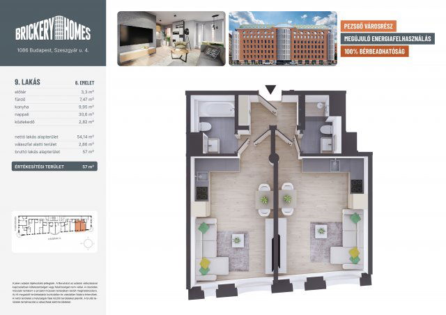 Eladó téglalakás, VIII. kerületben, Szeszgyár utcában