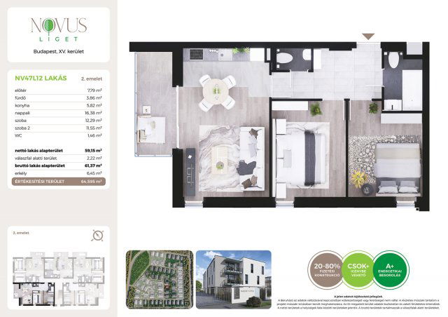 Eladó téglalakás, Budapesten, XV. kerületben, Kékszilva utcában