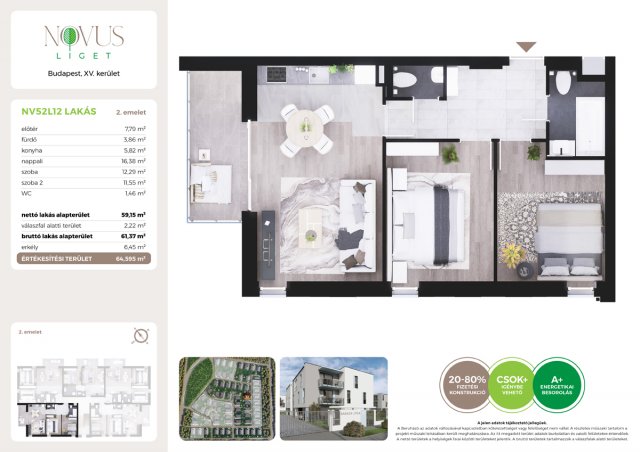 Eladó téglalakás, Budapesten, XV. kerületben, Kékszilva utcában