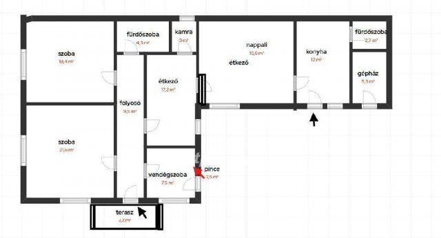 Eladó családi ház, Törtelen 55 M Ft, 3+1 szobás