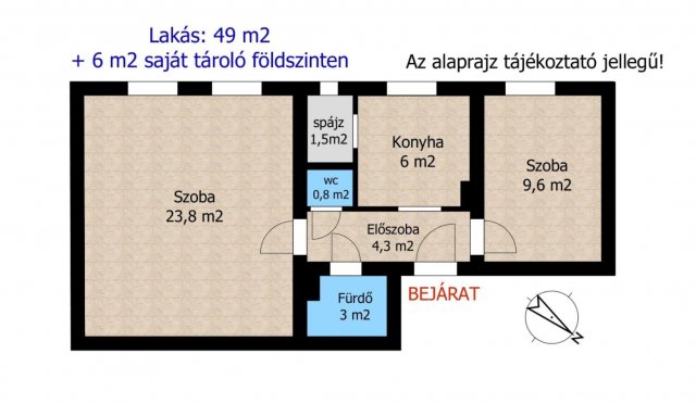 Eladó téglalakás, Győrött 38.5 M Ft, 2 szobás
