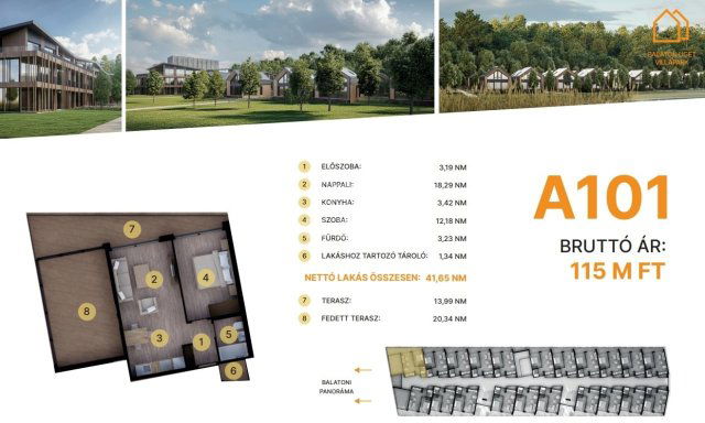 Eladó téglalakás, Balatonföldváron 115 M Ft, 2 szobás