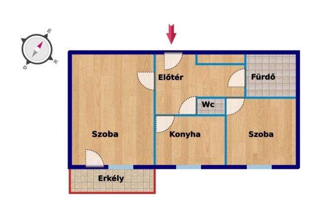 Eladó panellakás, Pécsett 35.9 M Ft, 2 szobás