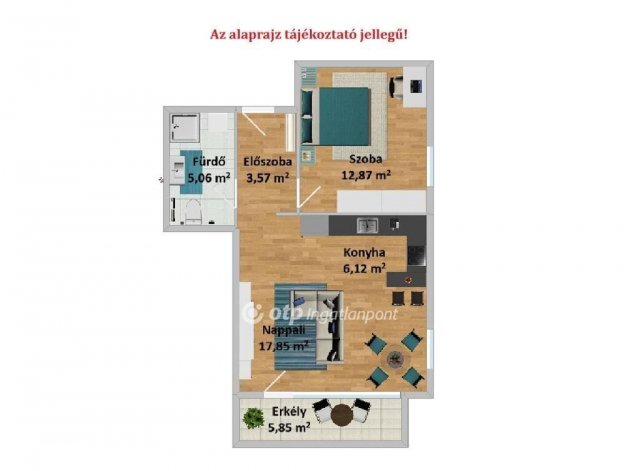 Eladó téglalakás, Gárdonyban 65.99 M Ft, 2 szobás