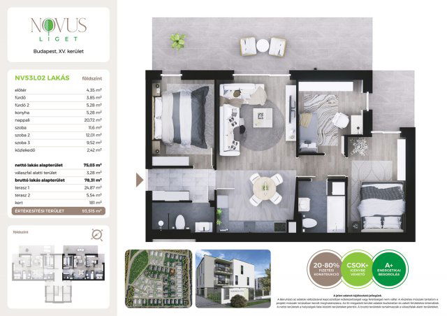 Eladó téglalakás, Budapesten, XV. kerületben, Kékszilva utcában