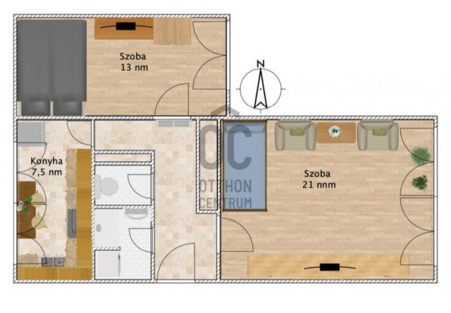 Eladó panellakás, Cegléden 44.99 M Ft, 2 szobás