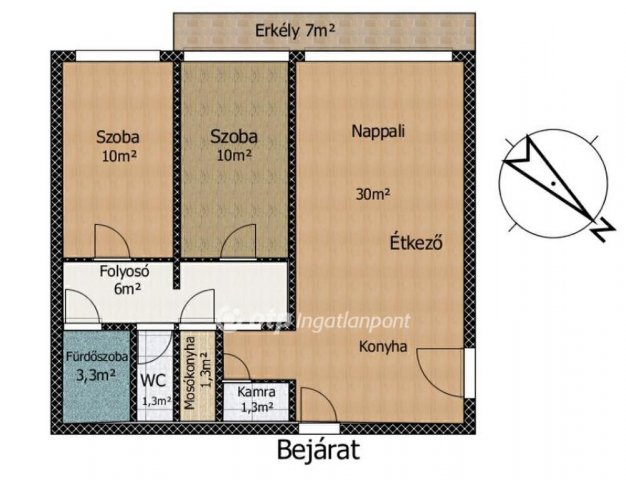 Eladó panellakás, Budapesten, XX. kerületben 71.9 M Ft, 3 szobás
