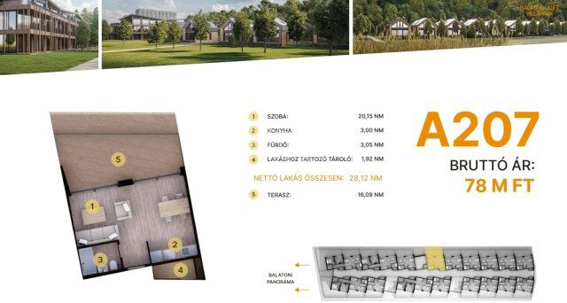 Eladó téglalakás, Balatonföldváron 78 M Ft, 1 szobás