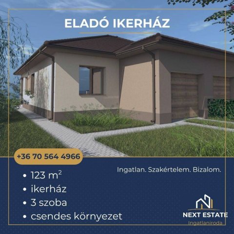 Eladó ikerház, Ebesen 120 M Ft, 3 szobás / költözzbe.hu