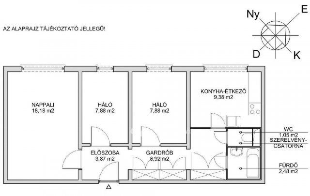 Eladó panellakás, Budapesten, XIX. kerületben 70 M Ft, 1+2 szobás