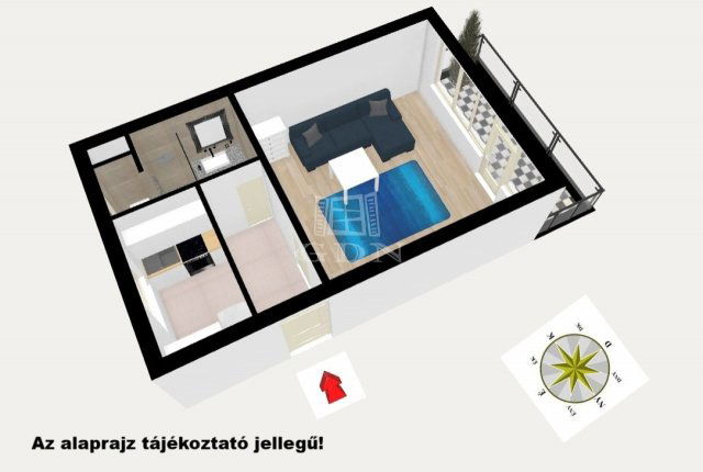 Eladó téglalakás, Vecsésen 51 M Ft, 1 szobás