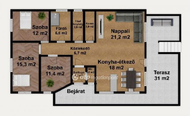 Eladó családi ház, Péren 95.9 M Ft, 4 szobás