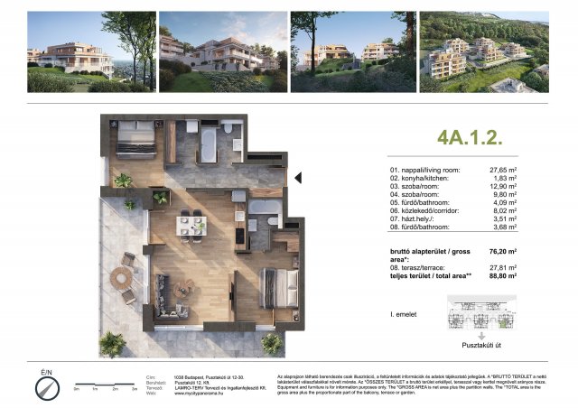 Eladó téglalakás, Budapesten, III. kerületben, Pusztakúti úton