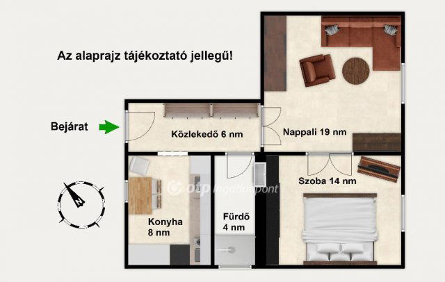 Eladó téglalakás, Budapesten, XIX. kerületben 75 M Ft, 2 szobás