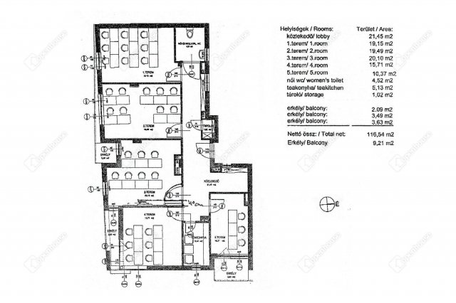 Kiadó iroda, Miskolcon 470 E Ft / hó, 5 szobás