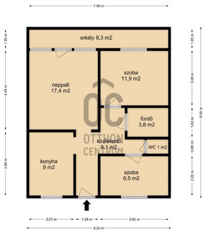 Eladó téglalakás, Zalaegerszegen 58.5 M Ft, 3 szobás