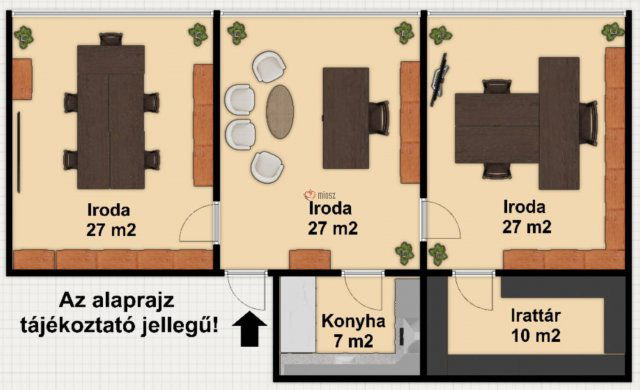 Kiadó iroda, Szegeden 196 E Ft / hó, 3 szobás