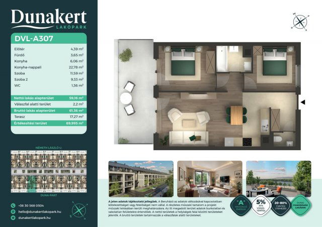 Eladó téglalakás, Vácon, Németh László utcában 92.89 M Ft