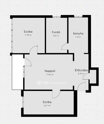 Eladó téglalakás, Pápán 49.9 M Ft, 3 szobás