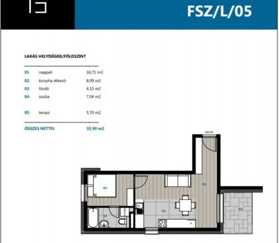 Eladó téglalakás, Komáromban 43.92 M Ft, 1+1 szobás