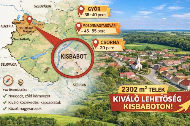 Eladó családi ház, Kisbaboton 19.9 M Ft, 3 szobás