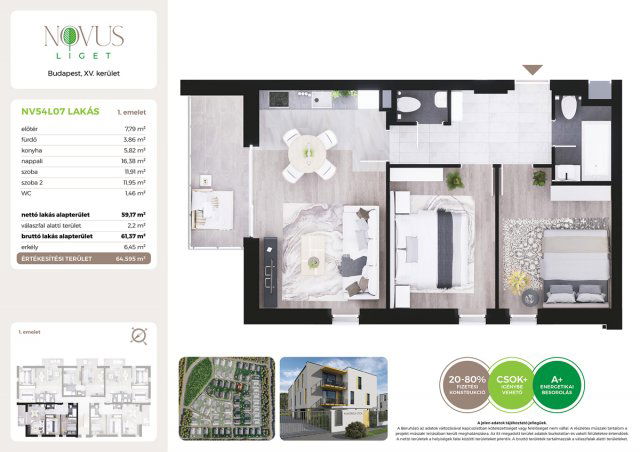 Eladó téglalakás, Budapesten, XV. kerületben, Kékszilva utcában