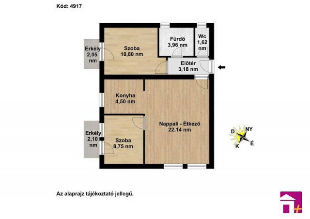Eladó téglalakás, Érden 65.99 M Ft, 3 szobás