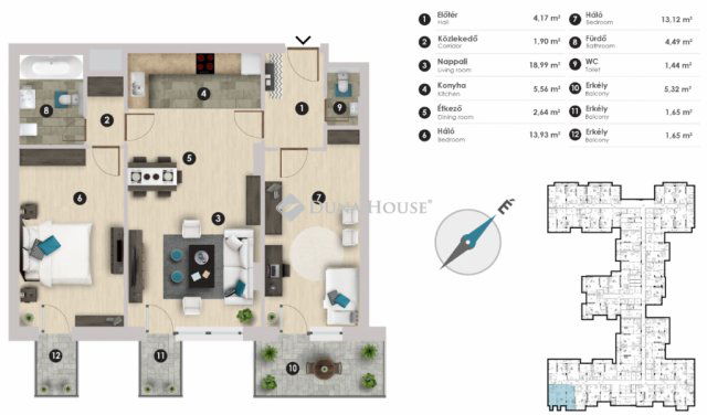 Eladó téglalakás, Budapesten, XIII. kerületben 114.46 M Ft