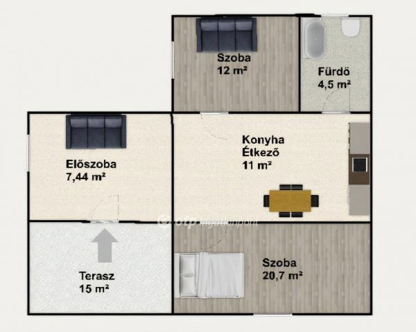 Eladó családi ház, Vattán 28.3 M Ft, 2 szobás