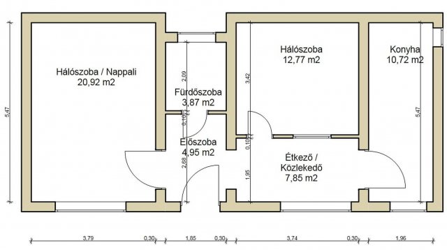 Eladó téglalakás, Budapesten, IX. kerületben 86.5 M Ft, 2 szobás