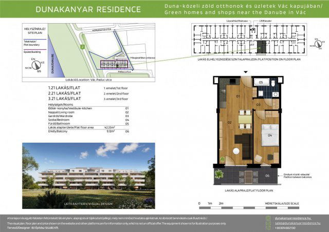 Eladó téglalakás, Vácon, Paduc utcában 64.8 M Ft, 2 szobás