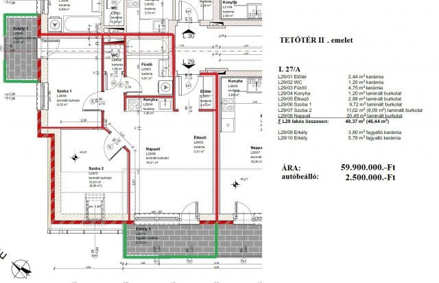Eladó téglalakás, Nagycenken 59.9 M Ft, 1+2 szobás