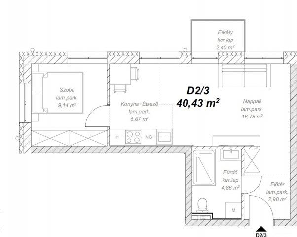 Eladó téglalakás, Mendén 42.9 M Ft, 1+1 szobás