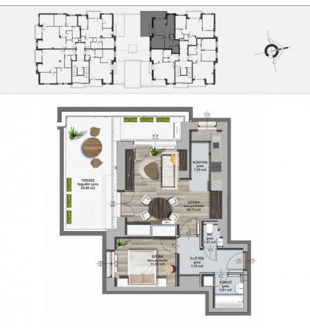 Eladó téglalakás, Zalaegerszegen 63.8 M Ft, 2 szobás