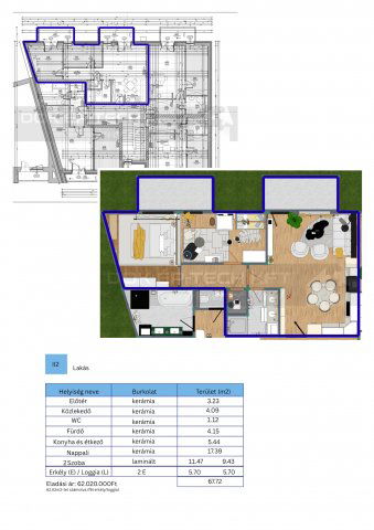 Eladó téglalakás, Nyíregyházán 62.02 M Ft, 1+2 szobás