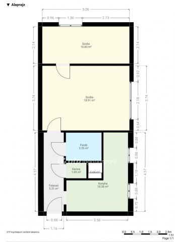 Eladó téglalakás, Pápán 41.9 M Ft, 1+1 szobás
