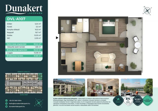 Eladó téglalakás, Vácon, Németh László utcában 67.75 M Ft