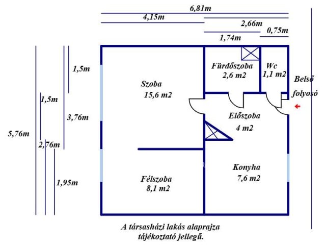 Eladó téglalakás, Kecskeméten 26.5 M Ft, 1 szobás