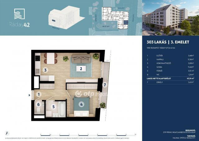 Eladó téglalakás, Budapesten, IX. kerületben 100 M Ft, 2 szobás