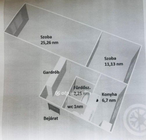 Eladó panellakás, Ajkán 38.7 M Ft, 2+1 szobás