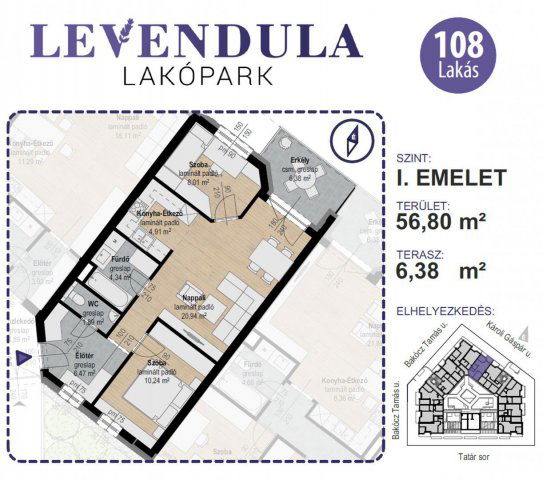 Eladó téglalakás, Kecskeméten 75.9 M Ft, 2 szobás