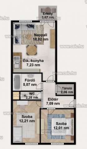 Eladó téglalakás, Budapesten, IV. kerületben 98.9 M Ft, 3 szobás