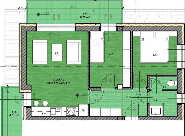 Eladó téglalakás, Siófokon 67.5 M Ft, 3 szobás