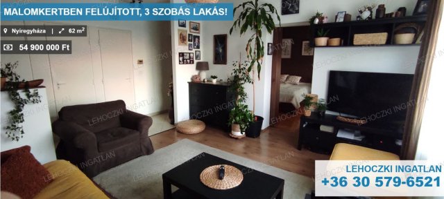 Eladó téglalakás, Nyíregyházán 54.9 M Ft, 3 szobás