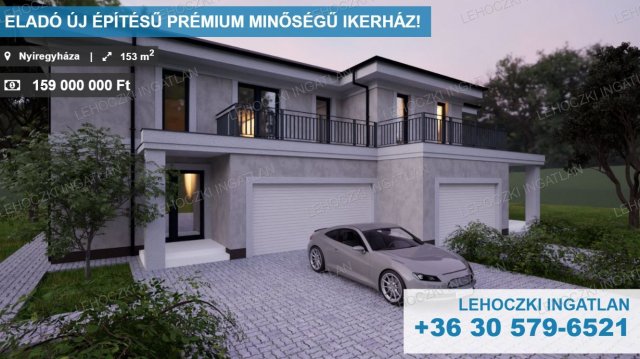 Eladó ikerház, Nyíregyházán 159 M Ft, 4 szobás