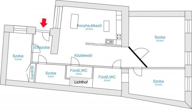 Eladó téglalakás, Budapesten, VI. kerületben 113 M Ft, 3 szobás