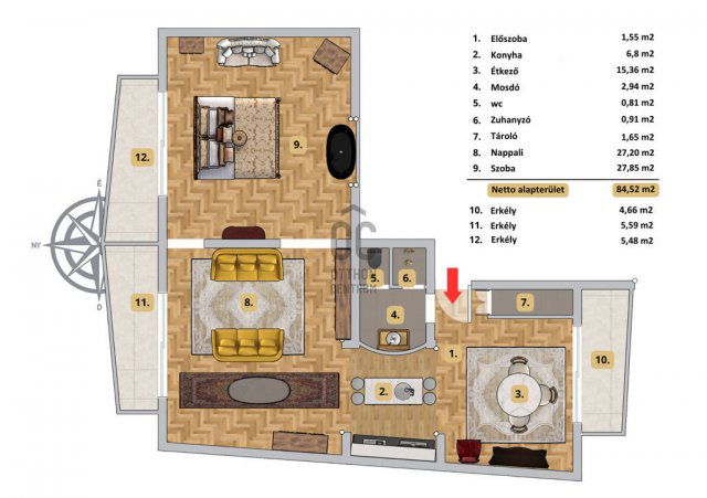 Eladó téglalakás, Budapesten, I. kerületben 185 M Ft, 2 szobás
